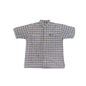 Vintage Y2K Mecca Ruffle Plaid‎ Button Up Shirt Size Large